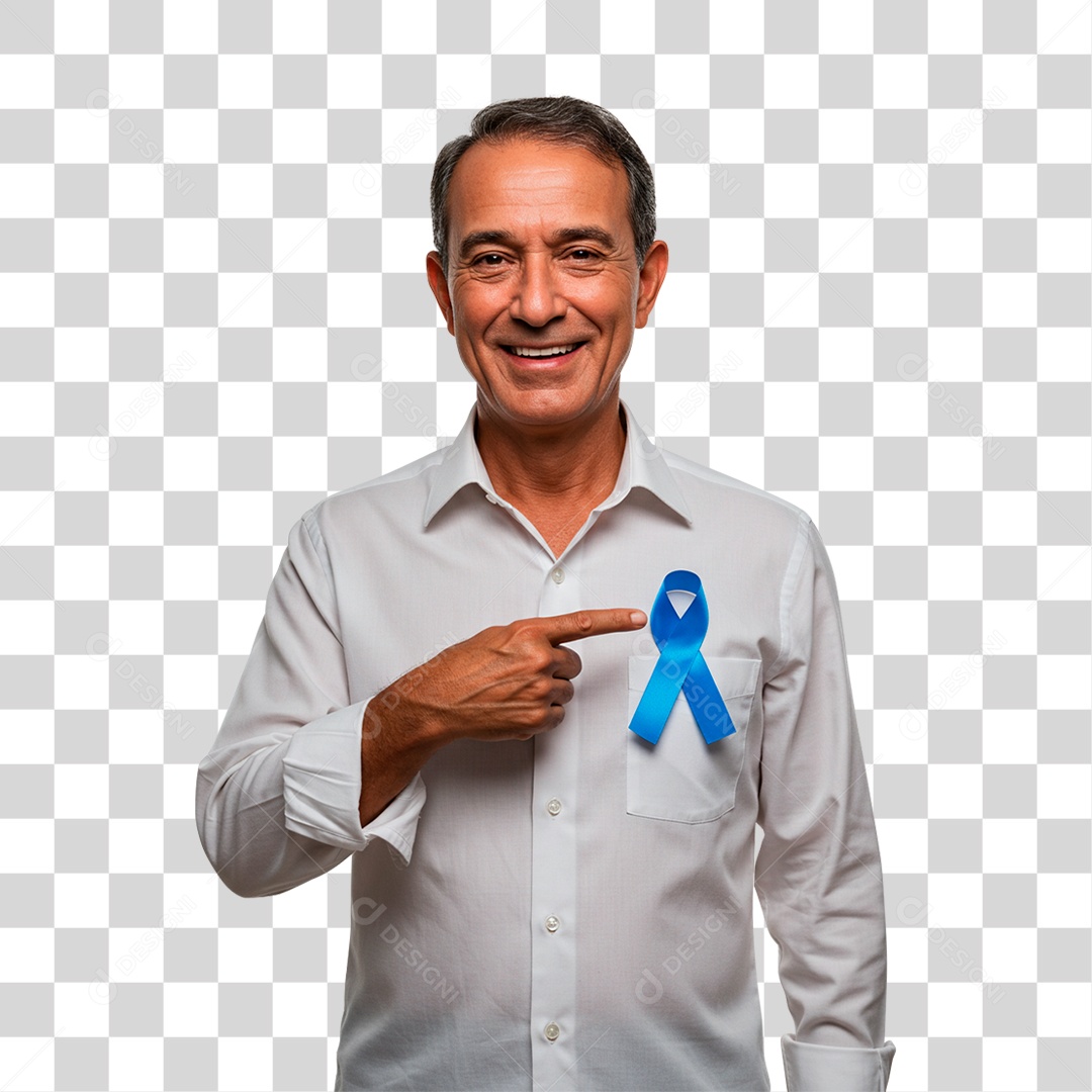 Homem com Laço Azul PNG Transparente
