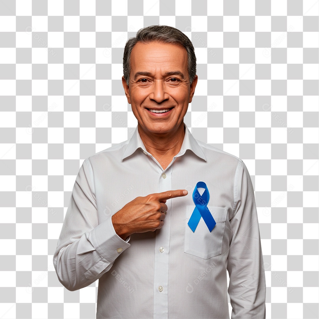 Homem com Laço Azul PNG Transparente