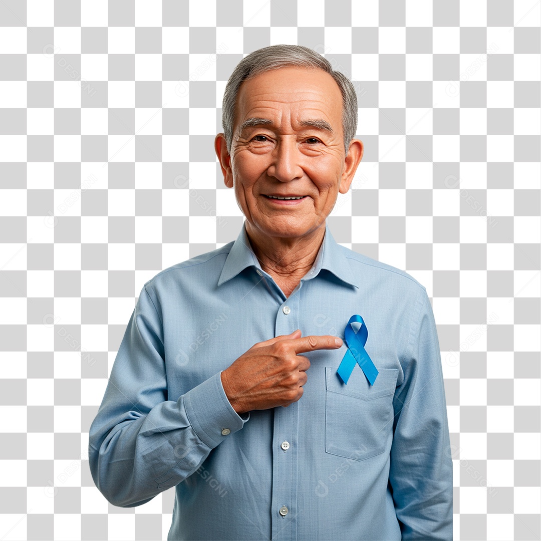 Homem com Laço Azul PNG Transparente