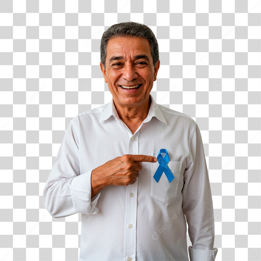 Homem com Laço Azul PNG Transparente