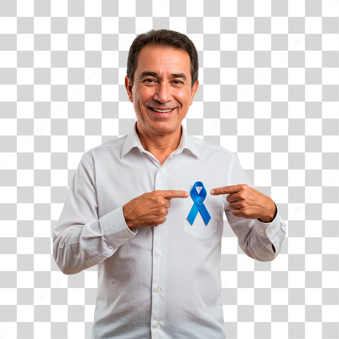 Homem com Laço Azul PNG Transparente