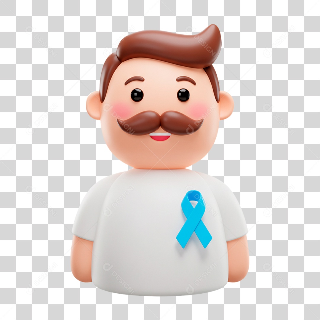 Personagem Homem com Laço Azul PNG Transparente