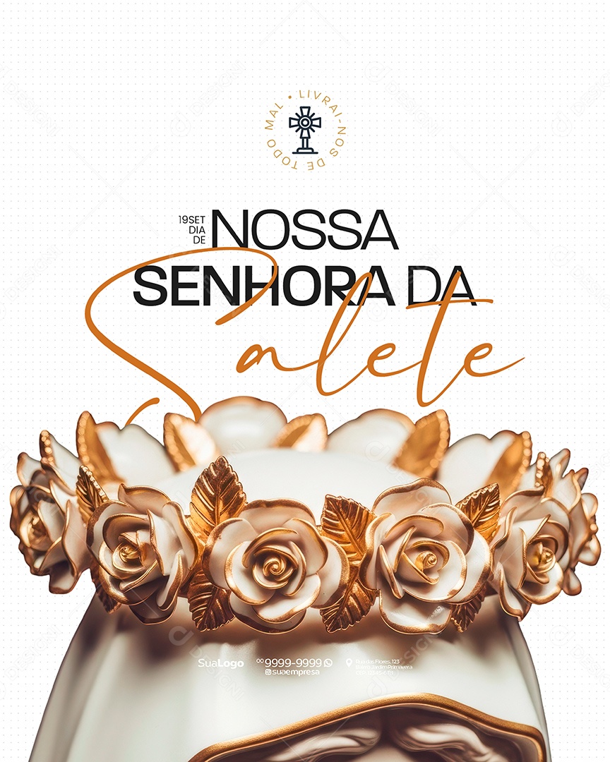 Dia de Nossa Senhora da Salete 19 de Setembro Social Media PSD editavel