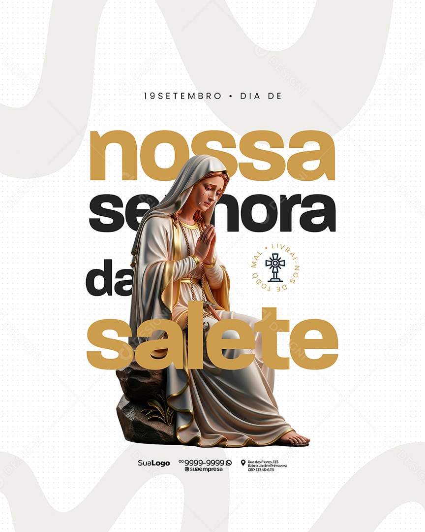 Dia de Nossa Senhora da Salete 19 de Setembro Social Media PSD editavel