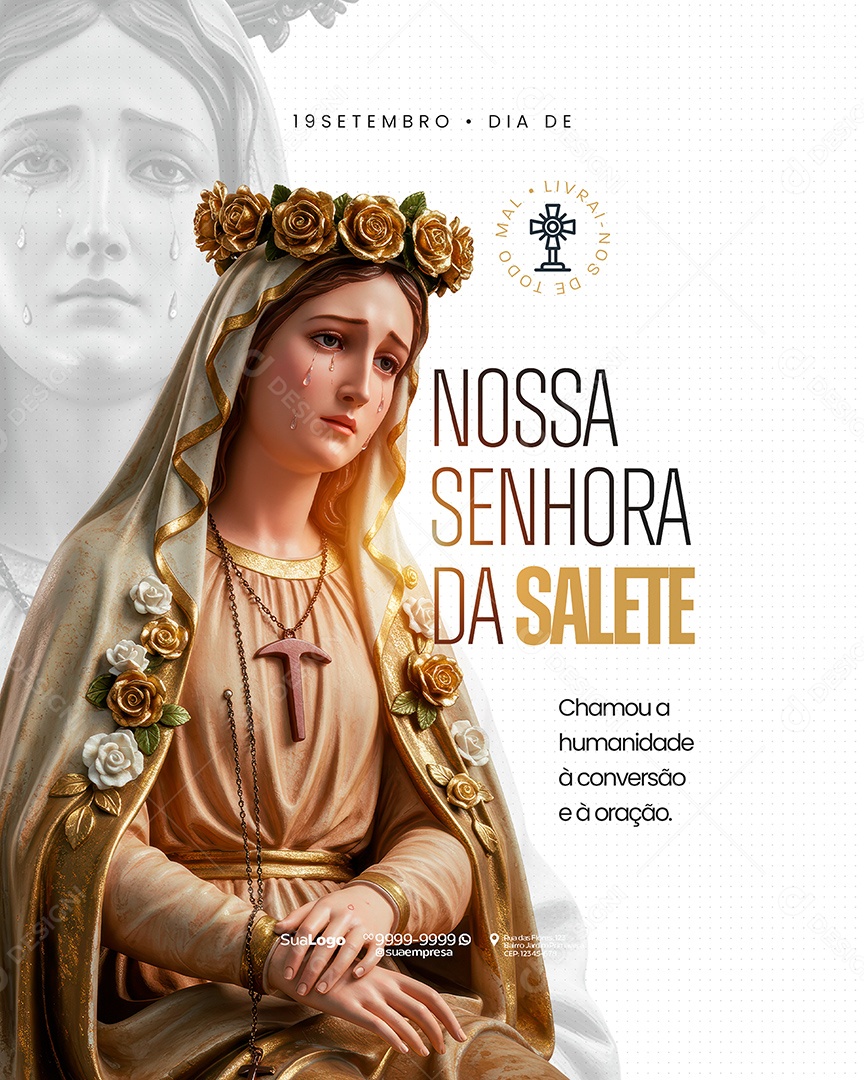 Dia de Nossa Senhora da Salete 19 de Setembro Social Media PSD editavel