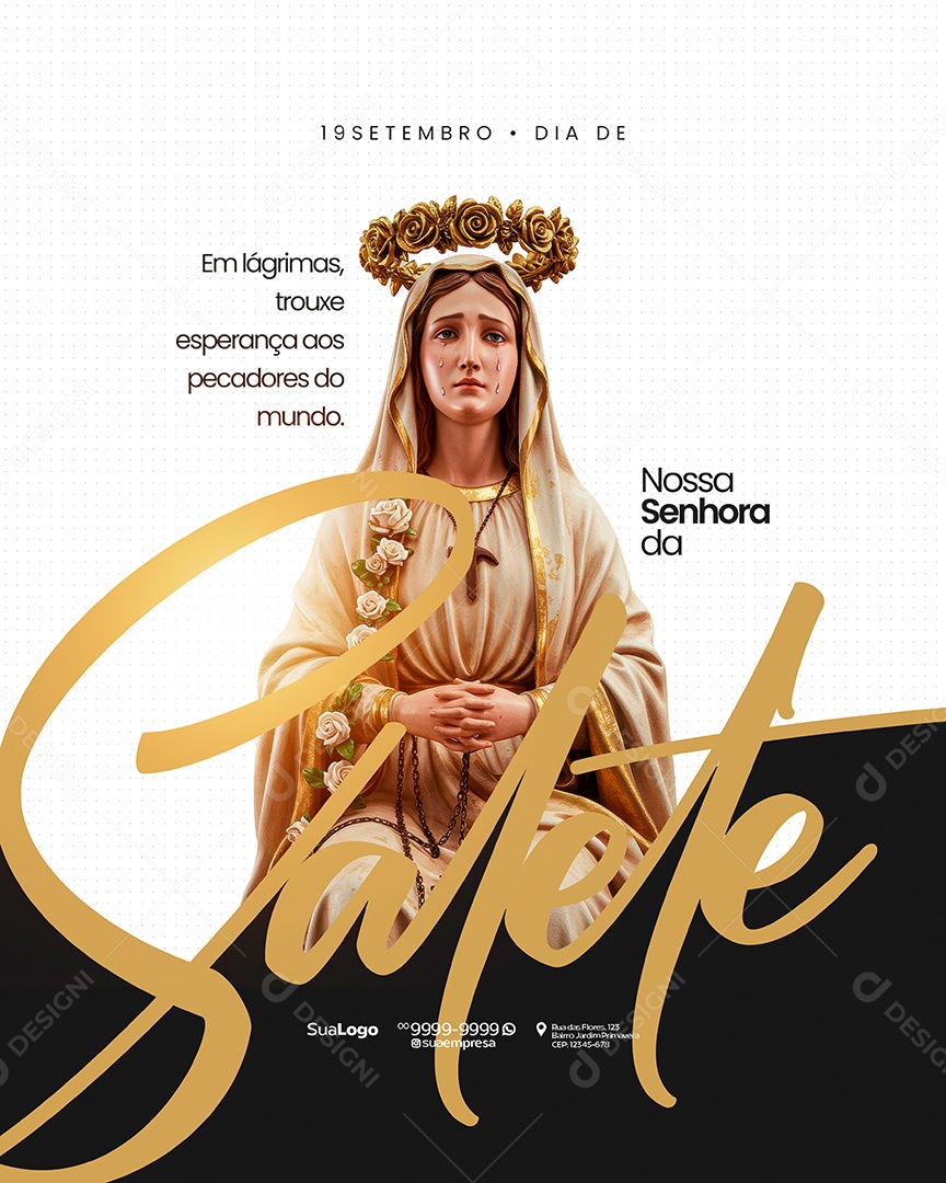 Dia de Nossa Senhora da Salete 19 de Setembro Social Media PSD editavel