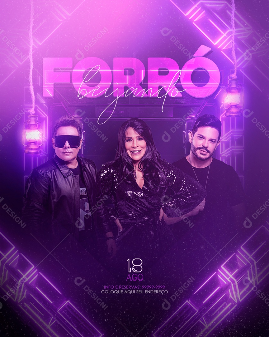 Flyer Forró Beijando Social Media PSD Editável