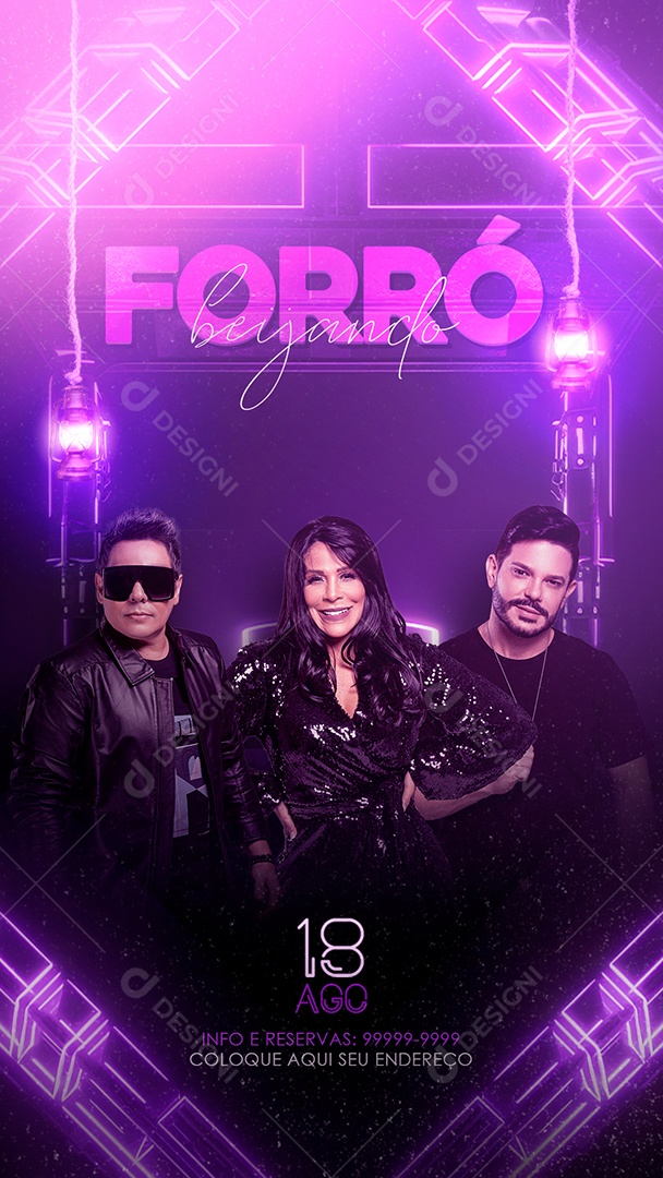 Story Flyer Forró Beijando Social Media PSD Editável