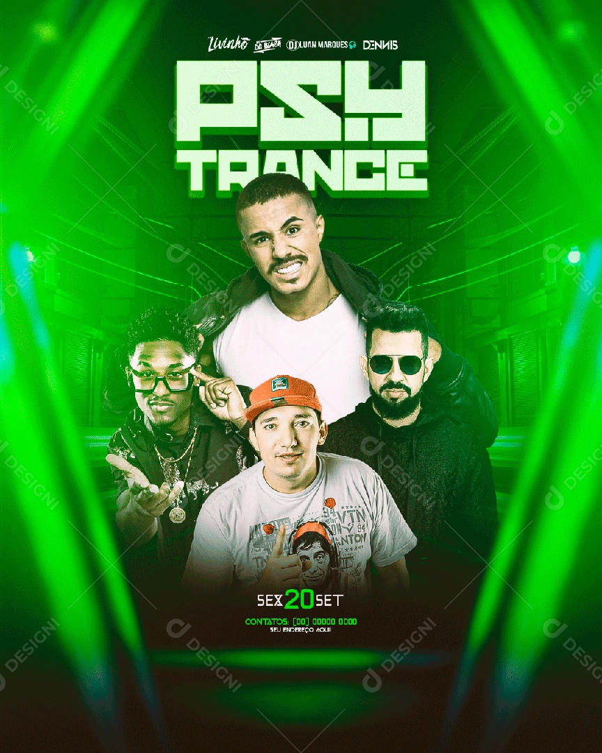 Flyer PSY Trance Social Media PSD Editável