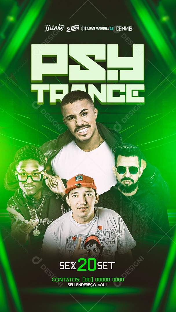 Story Flyer PSY Trance Social Media PSD Editável