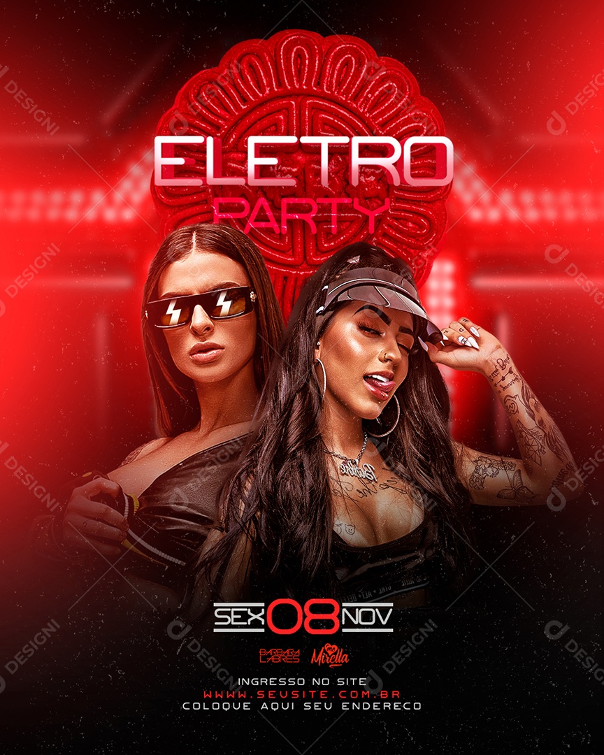 Flyer Eletro Party Social Media PSD Editável