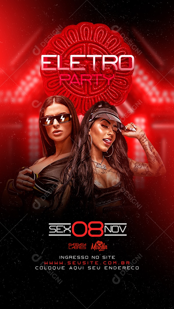 Story Flyer Eletro Party Social Media PSD Editável