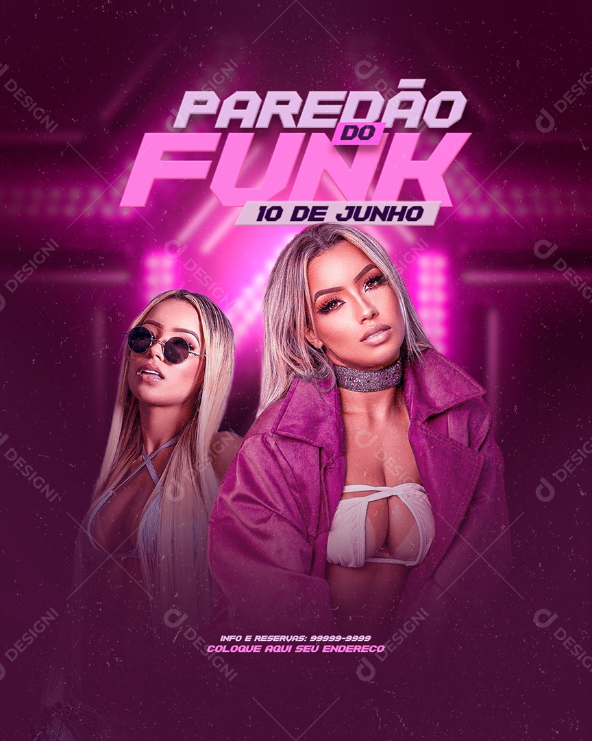 Flyer Paredão do Funk Social Media PSD Editável