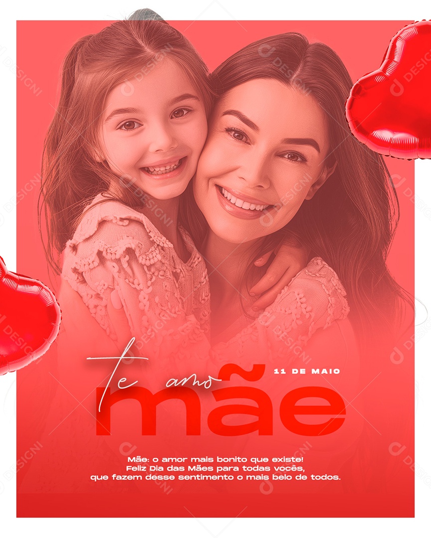 Dia das Mães 11 de Maio Te Amo Social Media PSD Editável