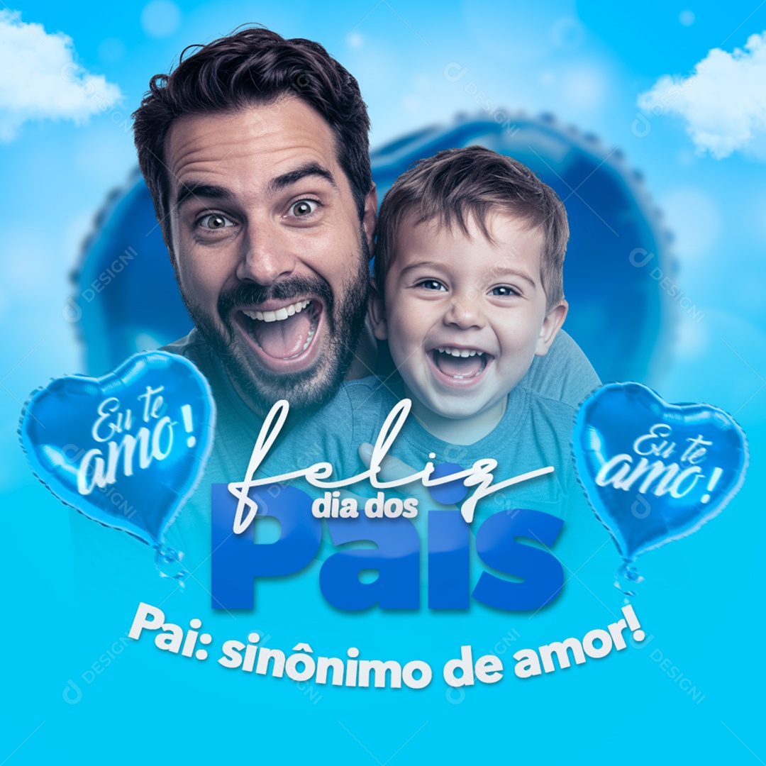 Feliz Dia dos Pais 10 de Agosto Social Media PSD Editável