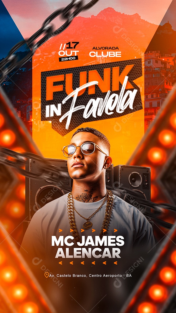 Story Flyer Próximos Shows Funk In Favela Social Media PSD Editável