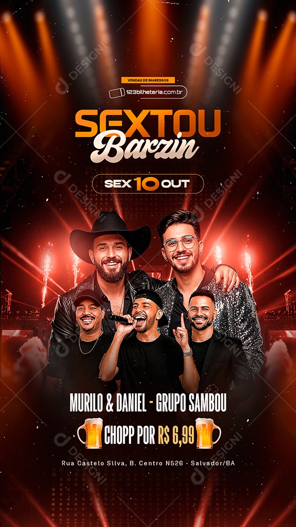 Story Flyer Sextou Barzin Social Media PSD Editável