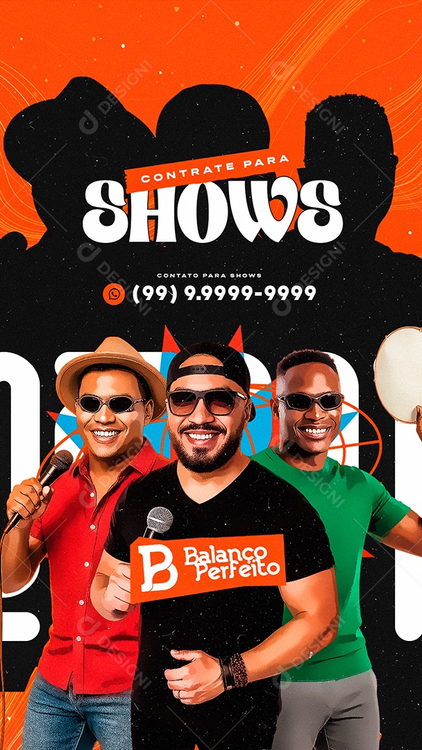 Story Flyer Próximos Shows Contrate Agora para Shows Social Media PSD Editável