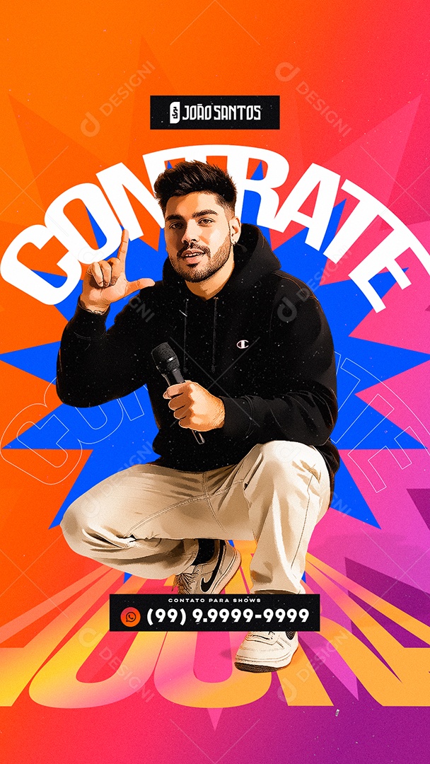 Story Flyer Próximos Shows Contrate João Santos Social Media PSD Editável