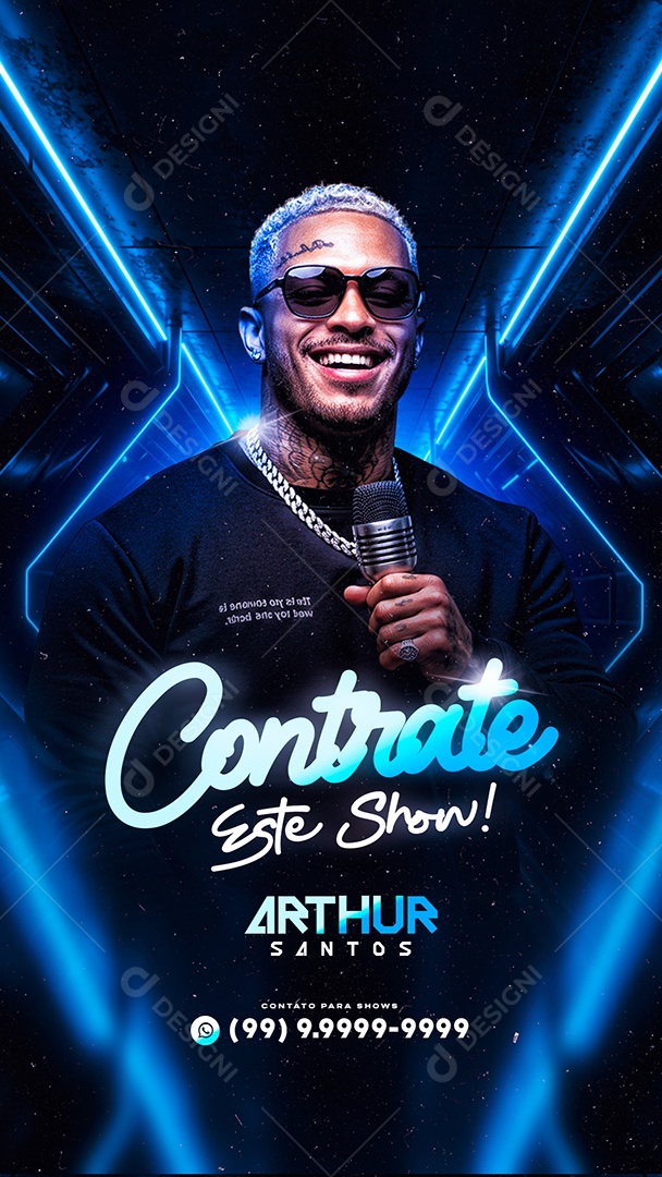 Story Flyer Próximos Shows Contrate Este Show Arthur Santos Social Media PSD Editável