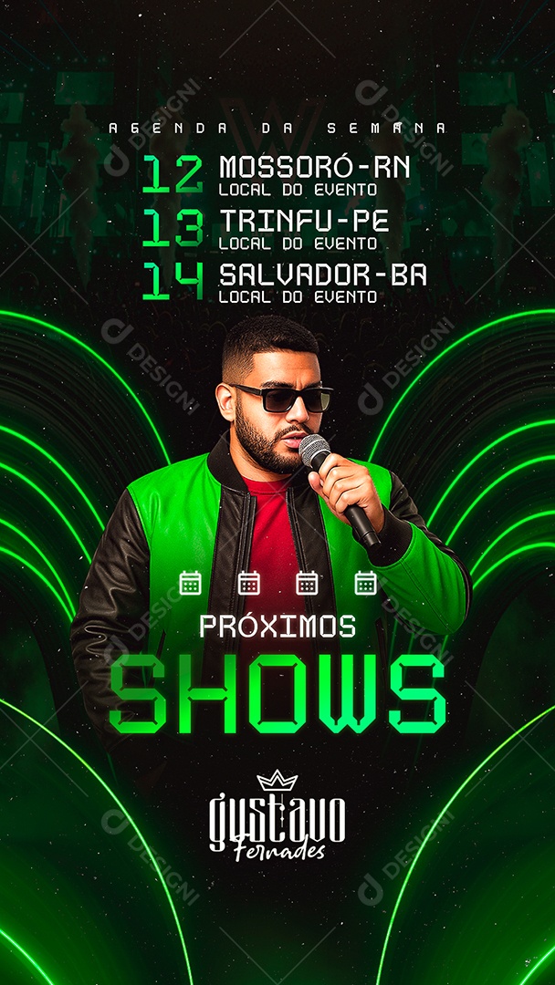 Story Flyer Próximos Shows Agenda da Semana Social Media PSD Editável