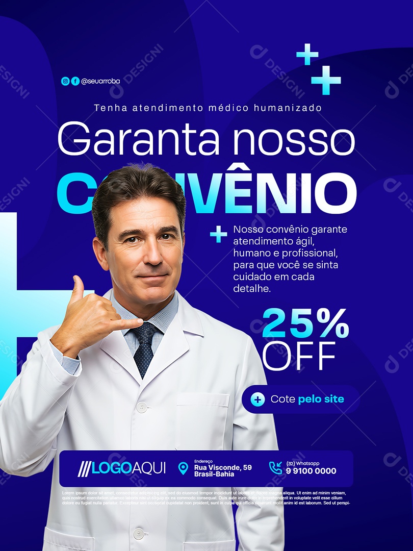 Convênio Médico Garanta Nosso Convênio Social Media PSD Editável