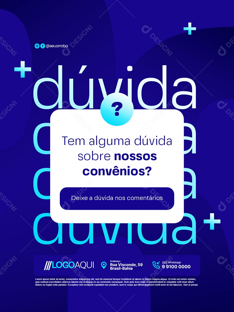 Convênio Médico Tem Alguma Dúvida Social Media PSD Editável