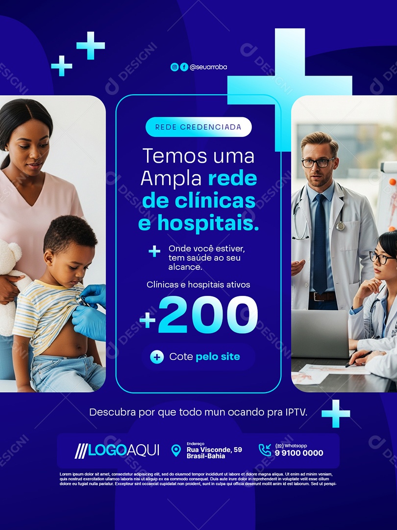 Convênio Médico Rede Credenciada Social Media PSD Editável