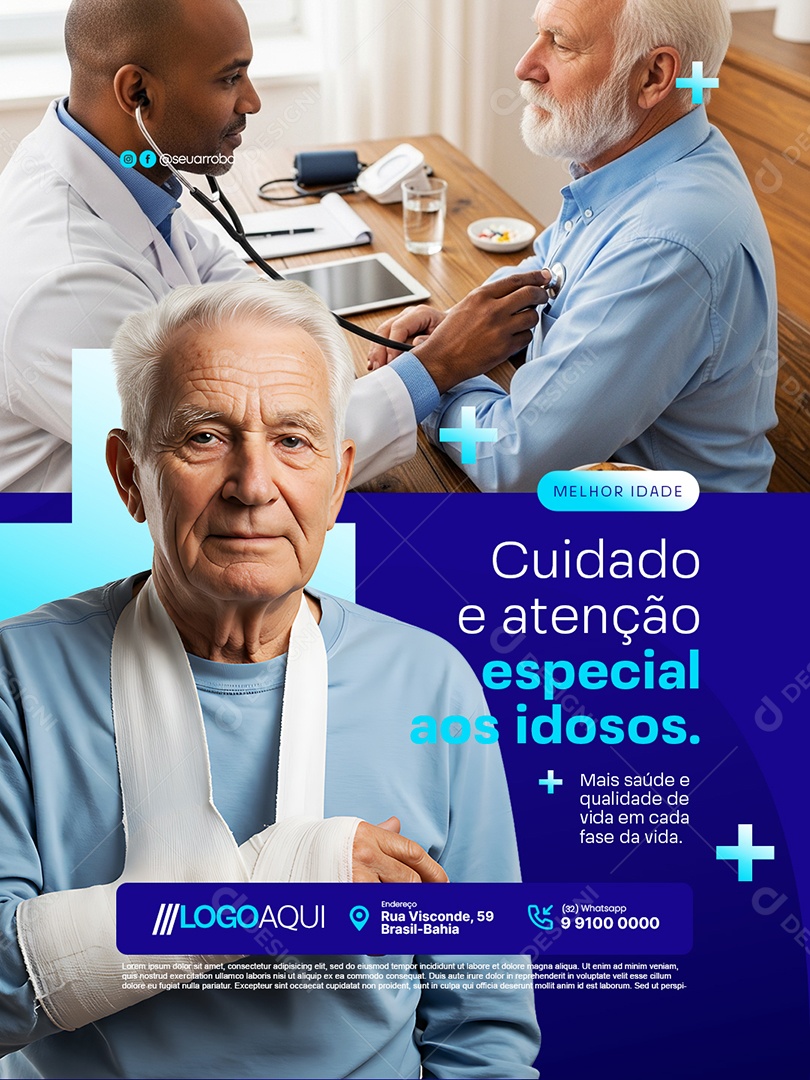 Convênio Médico Melhor Idade e Atenção Social Media PSD Editável