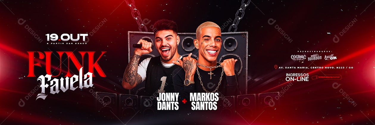 Carrossel Flyer Próximos Shows Funk Favela Social Media PSD Editável