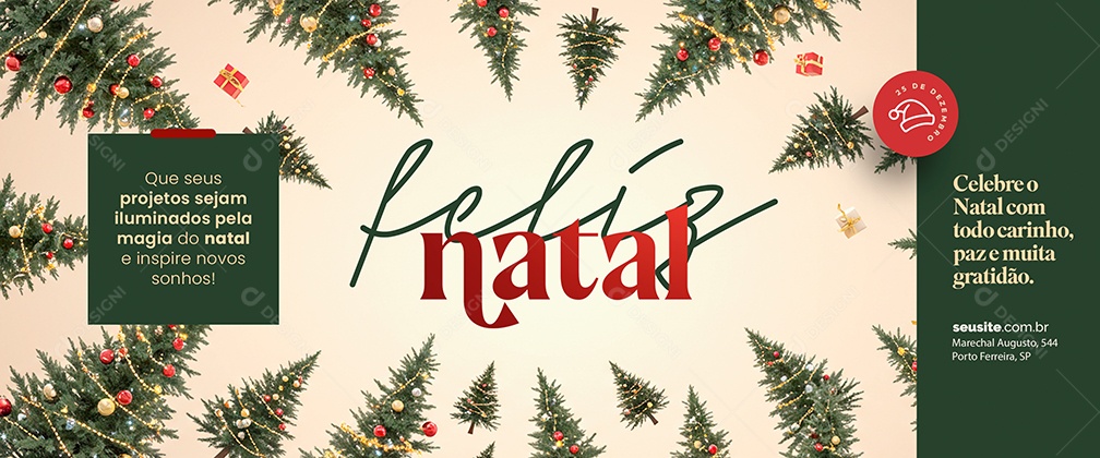 Carrossel Feliz Natal 25 de Dezembro Cartão Natalino Social Media PSD Editável