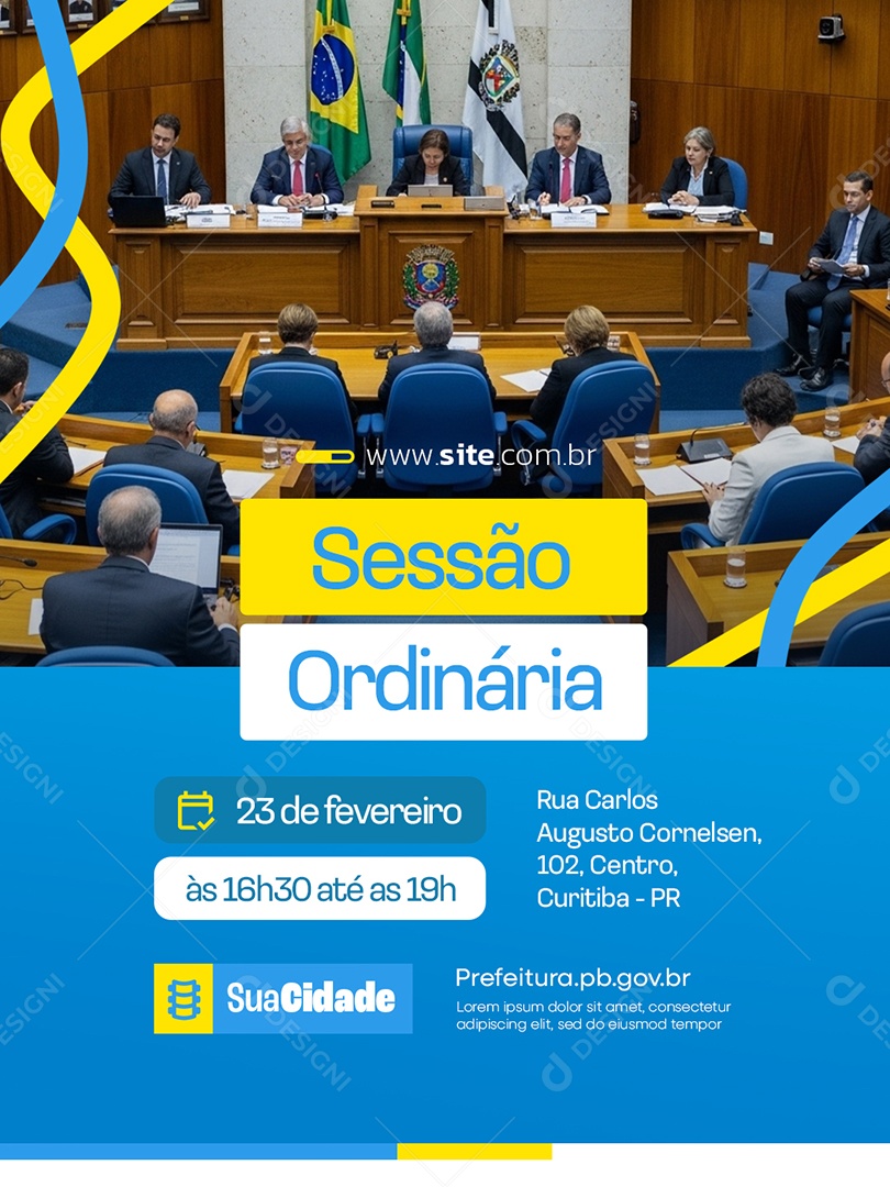 Sessão Ordinária Prefeitura Social Media PSD Editável