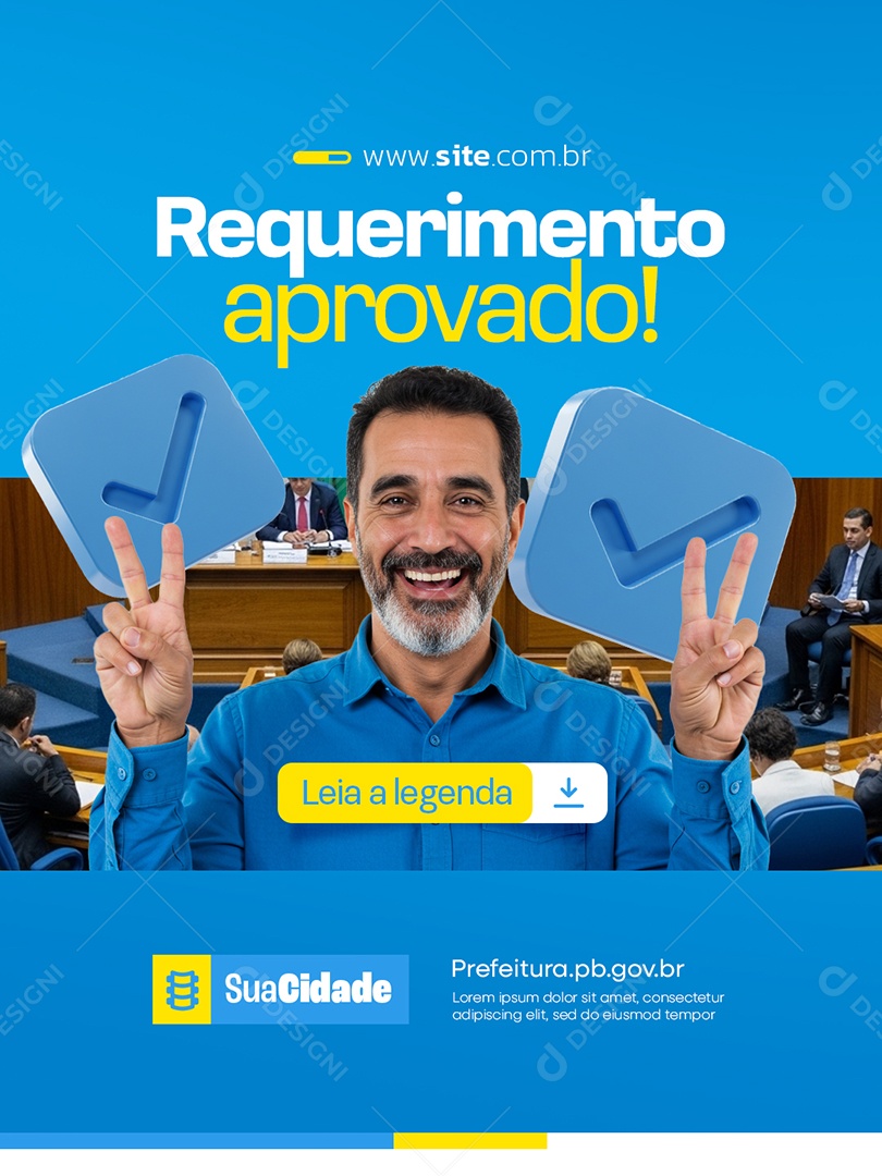 Prefeitura Sessão Requerimento Aprovado Social Media PSD Editável