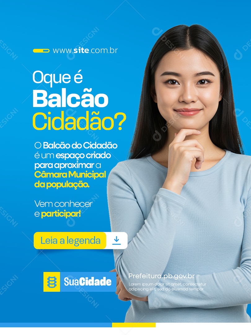 Prefeitura Sessão Oque é Balcão Cidadão Social Media PSD Editável