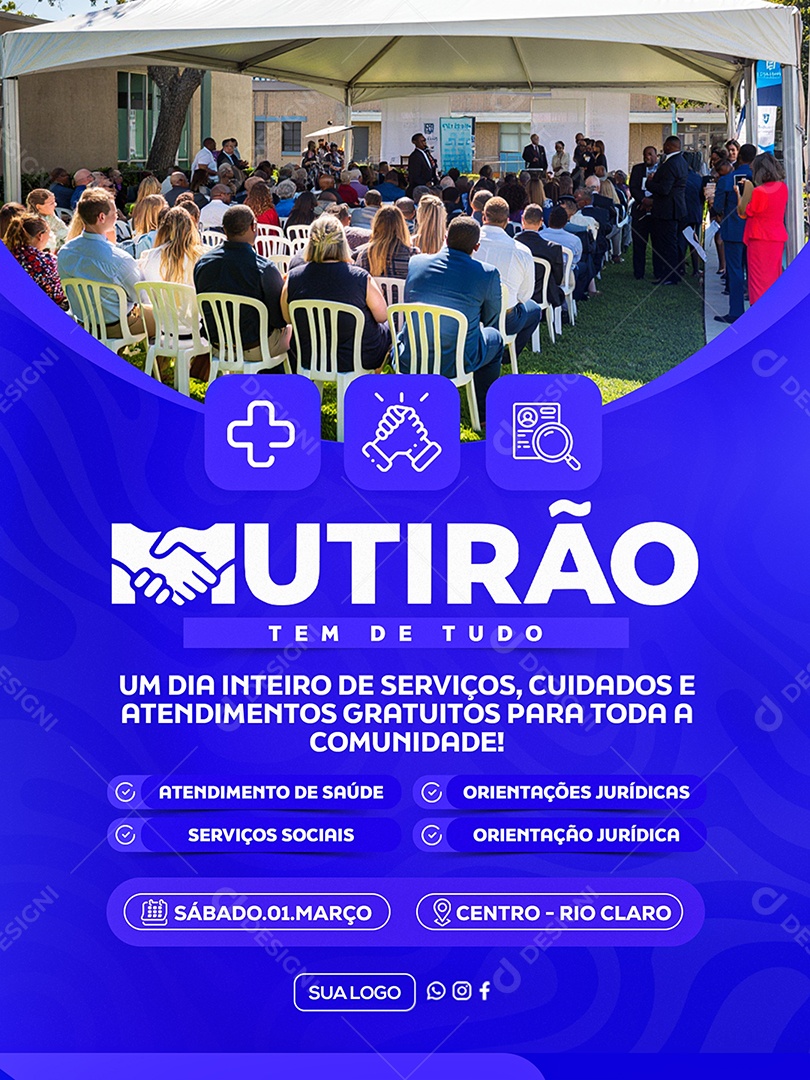 Mutirão Beneficente Social Media PSD Editável