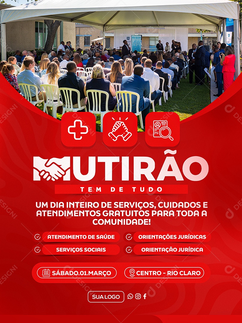 Mutirão Beneficente Social Media PSD Editável