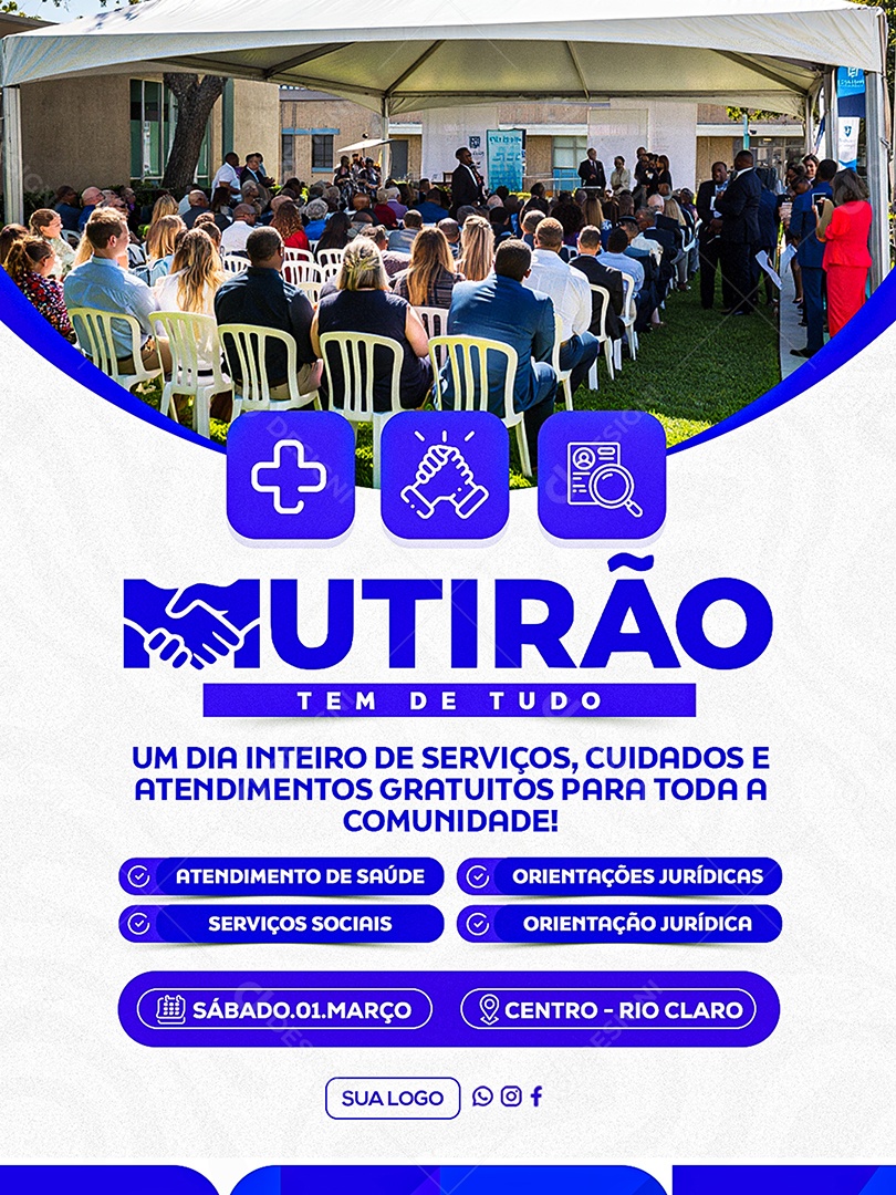 Mutirão Beneficente Social Media PSD Editável