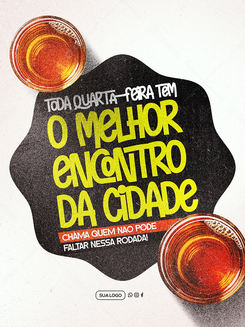 Bar o Melhor Encontro da Cidade Social Media PSD Editável