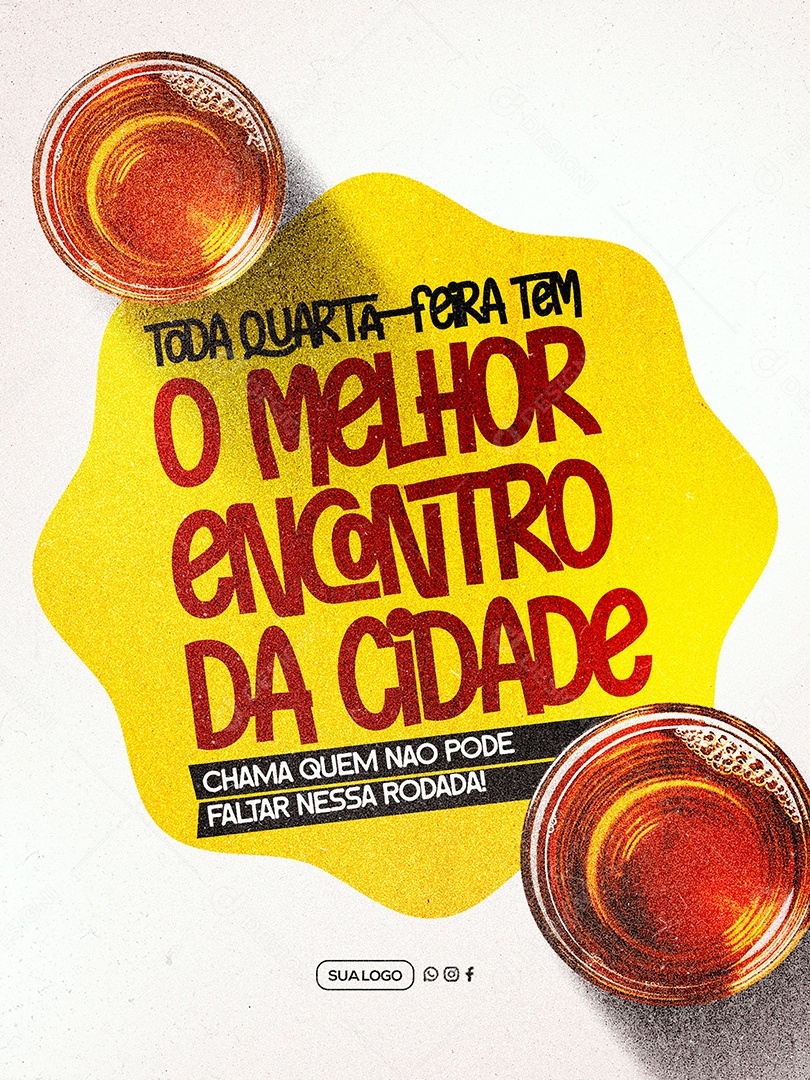 Bar o Melhor Encontro da Cidade Social Media PSD Editável