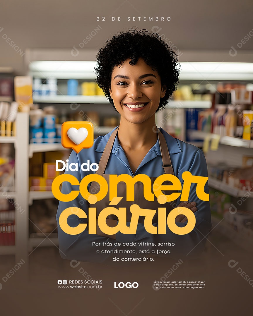 Social Media Dia Do Comerciário 30 De Outubro PSD Editável
