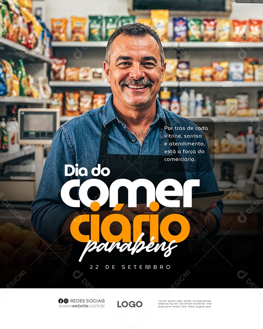 Social Media Dia Do Comerciário 30 De Outubro PSD Editável