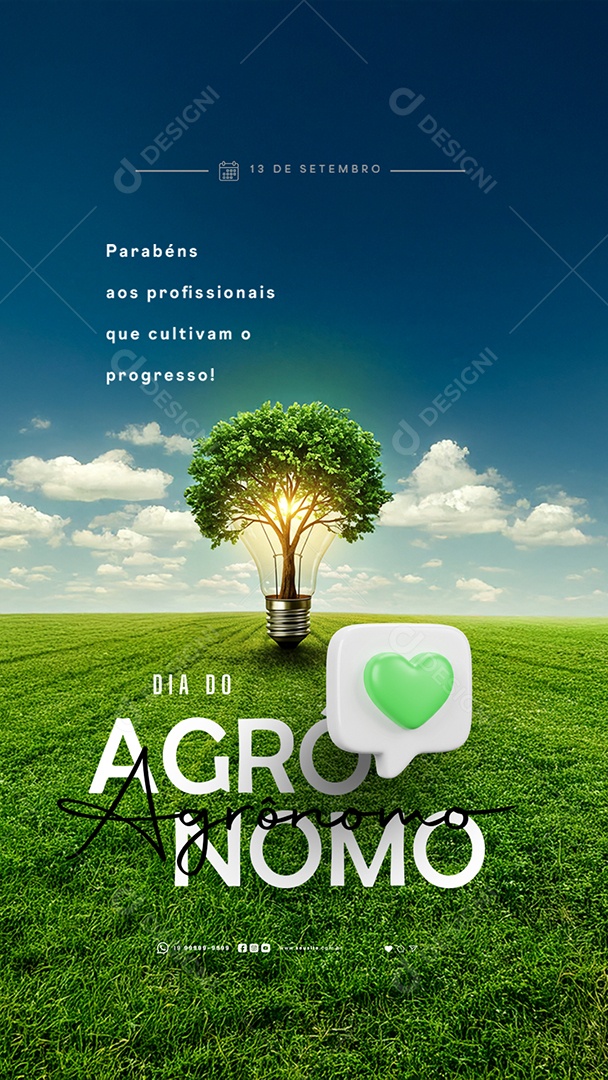 Story Dia do Agrônomo 13 de Setembro Parabéns Social Media PSD Editável