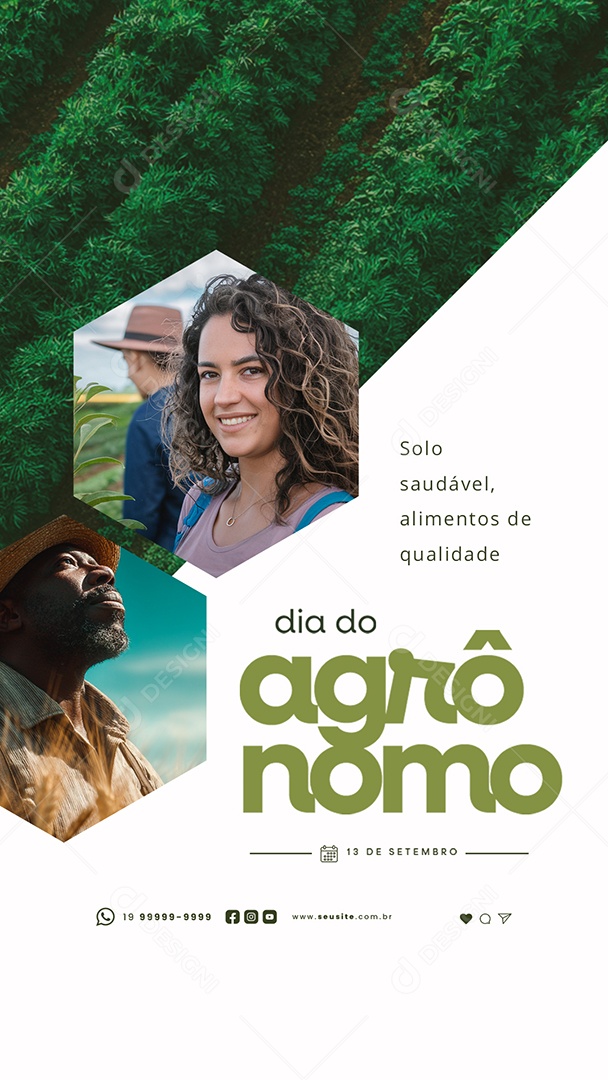 Story Dia do Agrônomo 13 de Setembro Solo Saudável Social Media PSD Editável