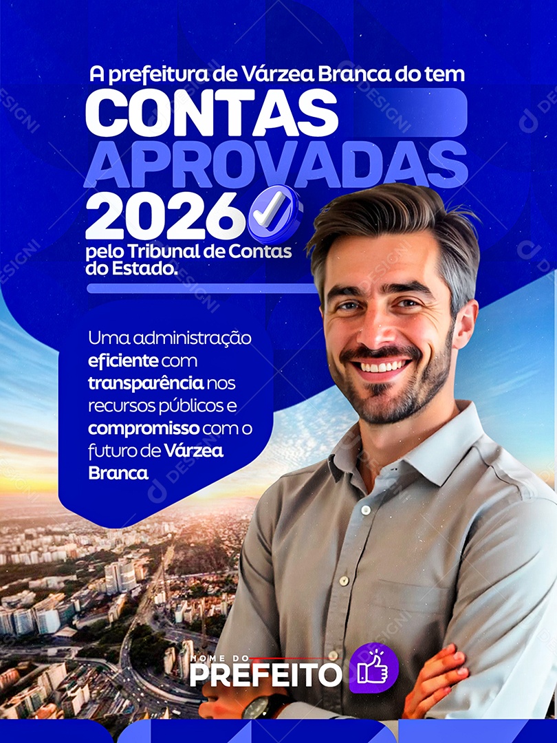 Contas Aprovadas Prefeitura Social Media PSD Editável