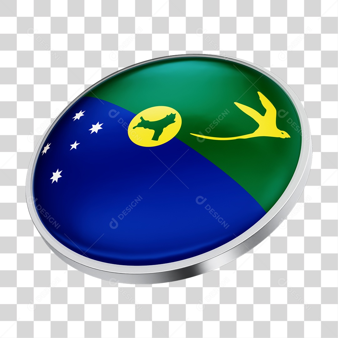 Botão com Bandeira da lha Christmas PNG Transparente