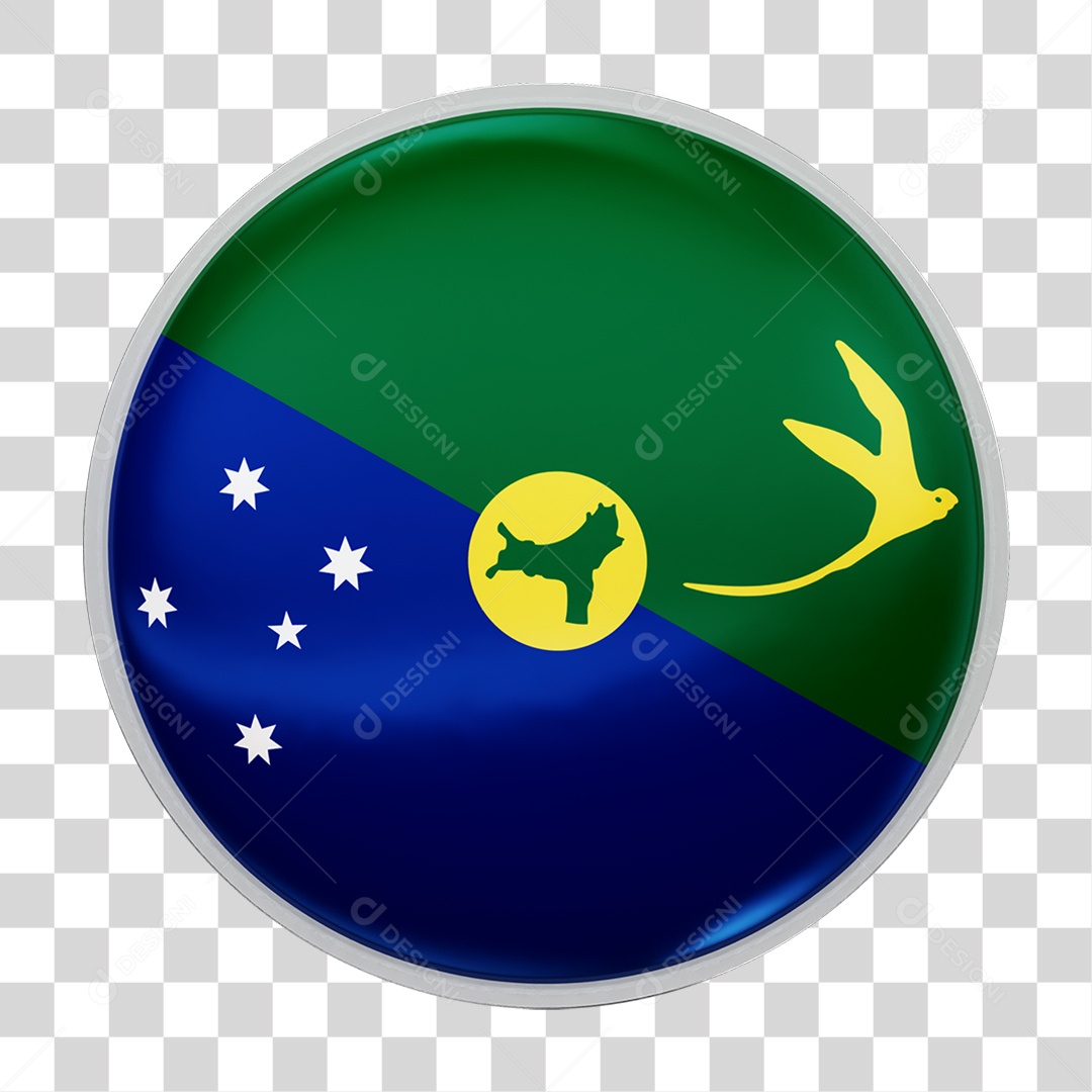 Botão com Bandeira da lha Christmas PNG Transparente