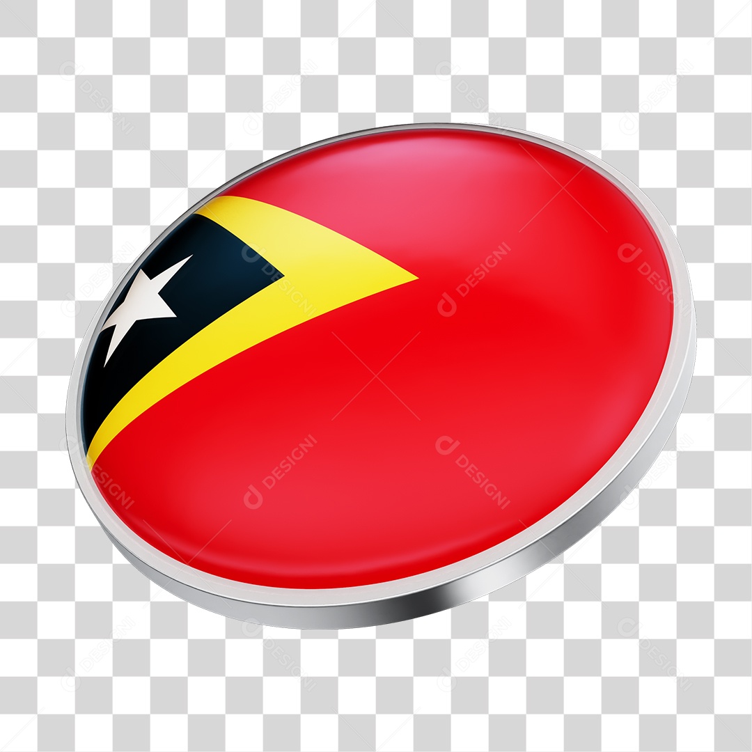 Botão com Bandeira de Timor Leste PNG Transparente