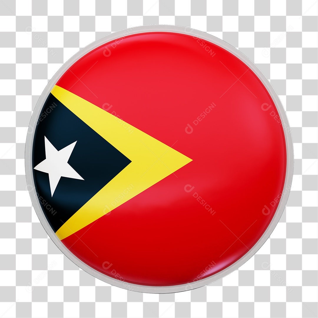 Botão com Bandeira de Timor Leste PNG Transparente