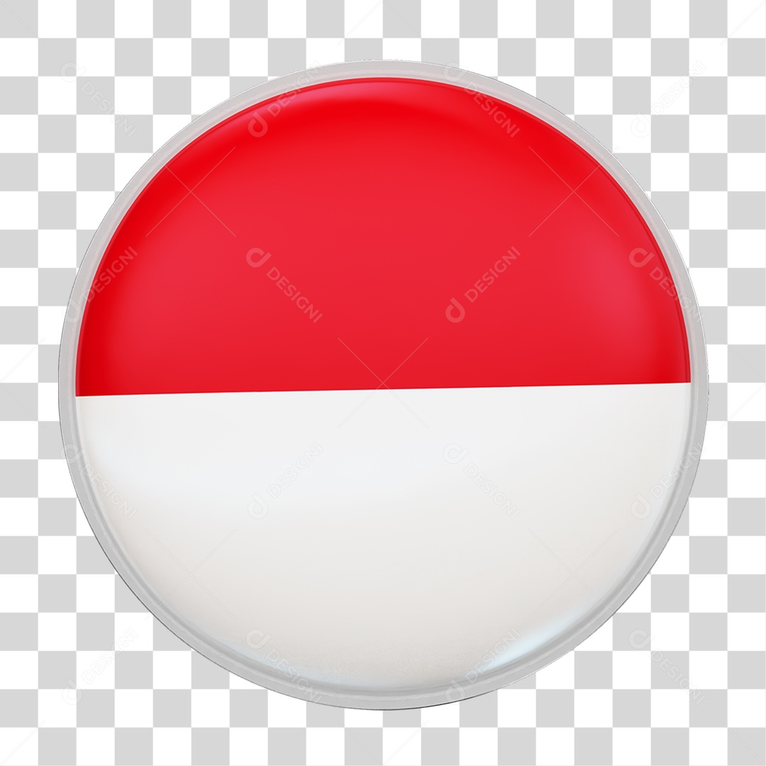 Botão com Bandeira da Indonésia PNG Transparente