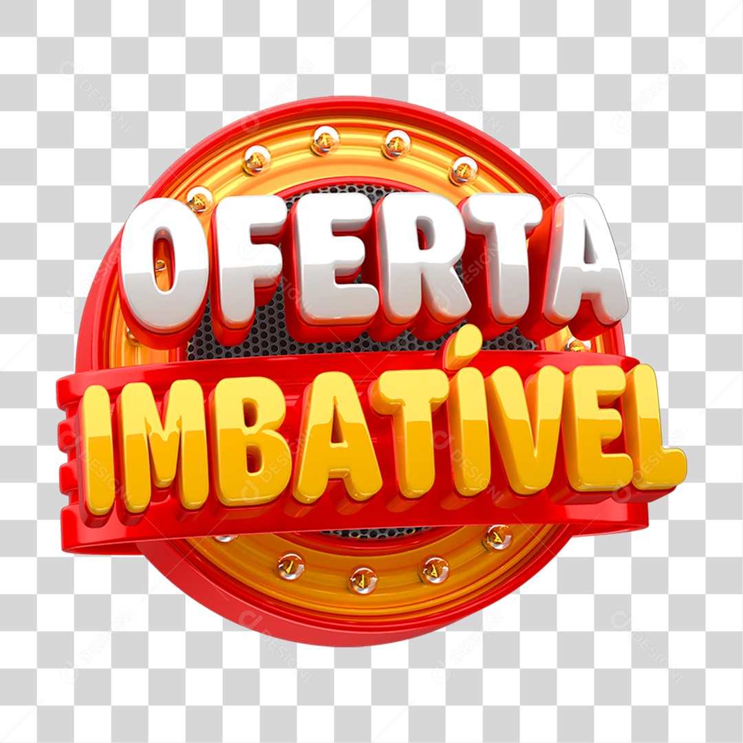 Selo 3D Oferta Imbatível PNG Transparente